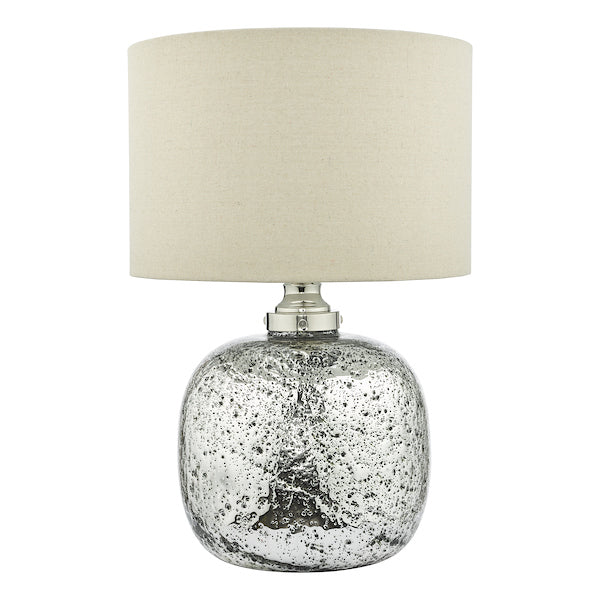 Dar Lava Dual Table Lamp Polished Nickel Volcanic Glass with Shade –  from Amos Lighting + Home