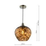 Dar Leandra Pendant Tortoiseshell Glass and Antique Brass –  from Amos Lighting + Home