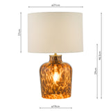 Dar Leandra Dual Light Table Lamp Tortoiseshell Glass With Shade –  from Amos Lighting + Home