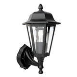 Dar Lewis Outdoor Wall Light Matt Black and Glass IP44