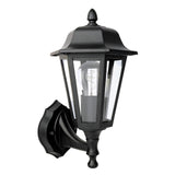 Dar Lewis Outdoor Wall Light Matt Black and Glass IP44