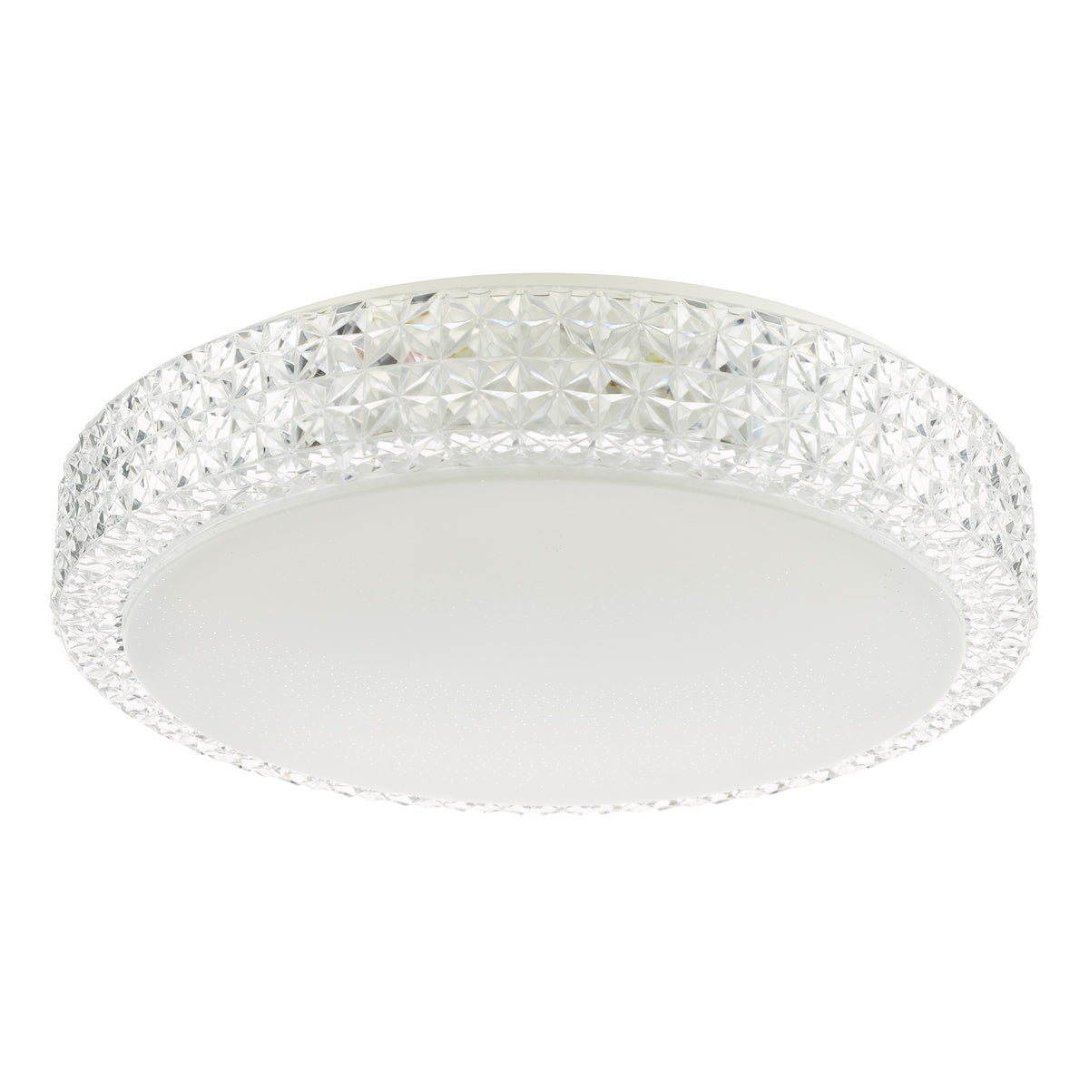 Dar Liana Flush Clear Faceted Plastic LED