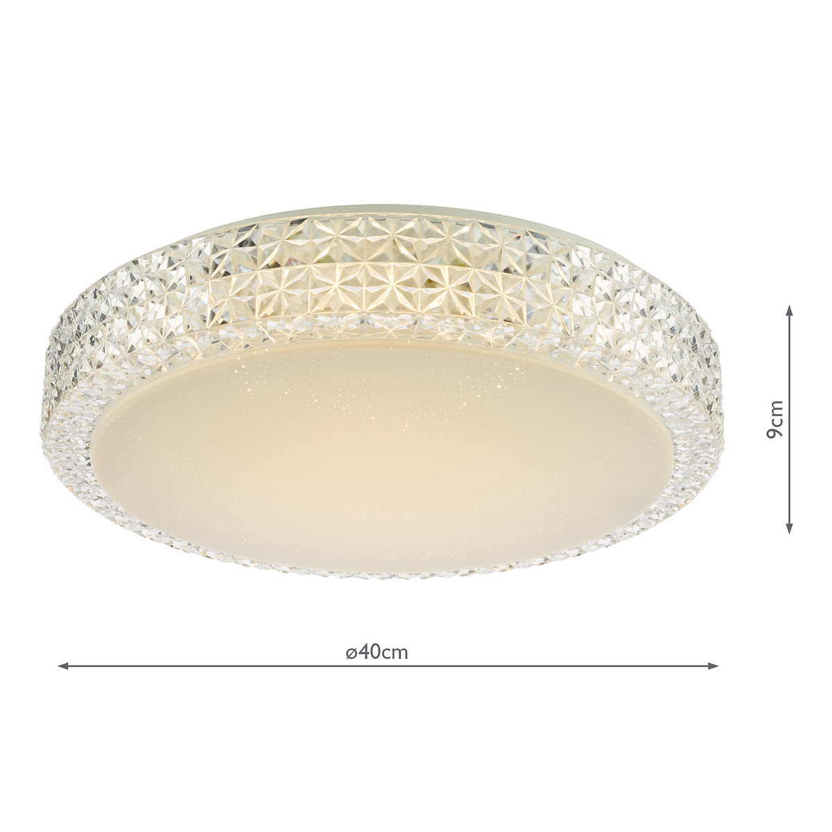 Dar Liana Flush Clear Faceted Plastic LED