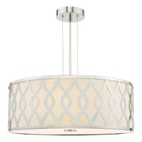 Dar Locryn 4 Light Pendant Polished Chrome and Ivory