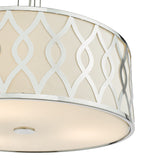 Dar Locryn 4 Light Pendant Polished Chrome and Ivory