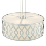 Dar Locryn 4 Light Pendant Polished Chrome and Ivory