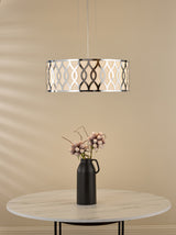 Dar Locryn 4 Light Pendant Polished Chrome and Ivory