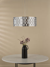 Dar Locryn 4 Light Pendant Polished Chrome and Ivory