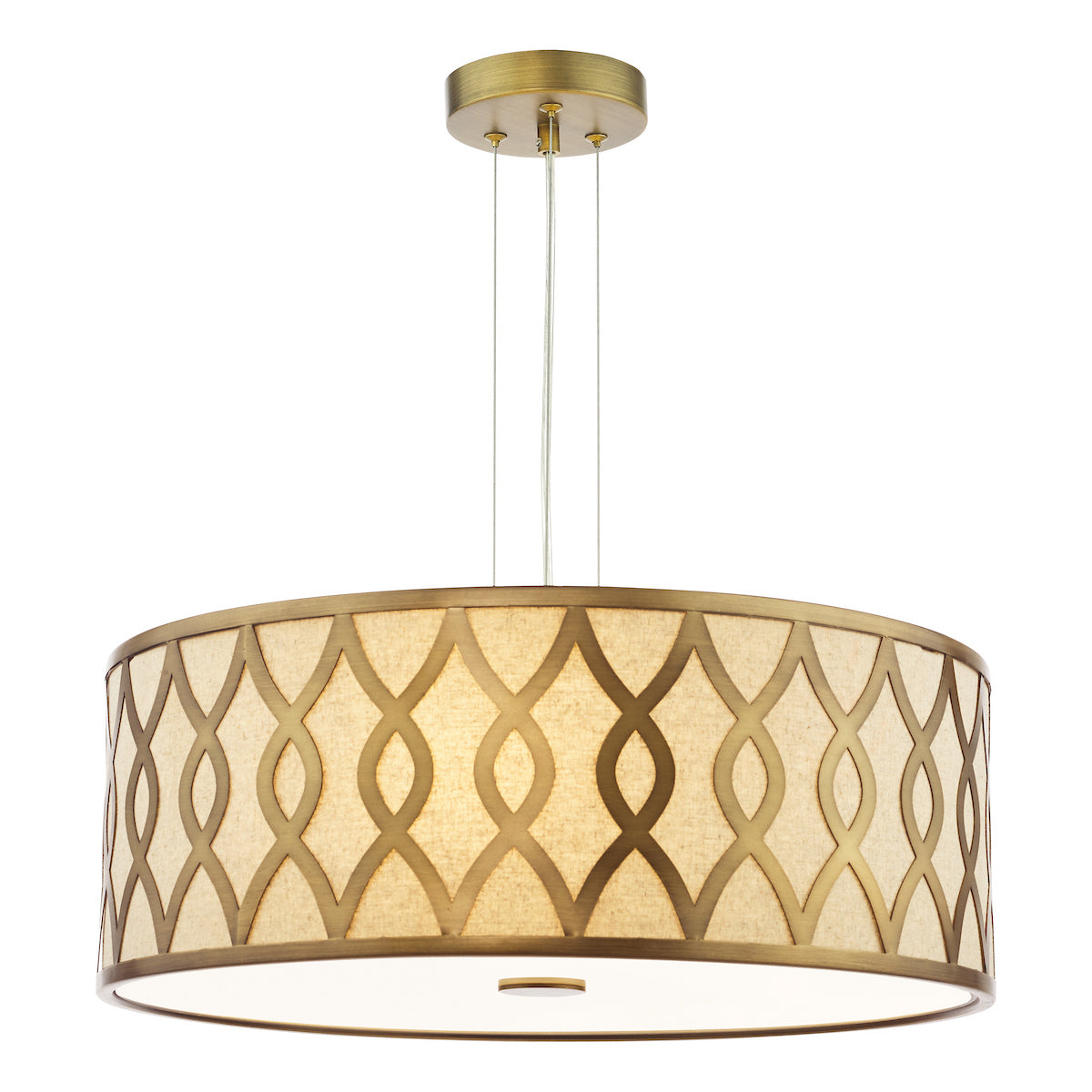 Dar Locryn 4 Light Pendant Brushed Bronze and Taupe
