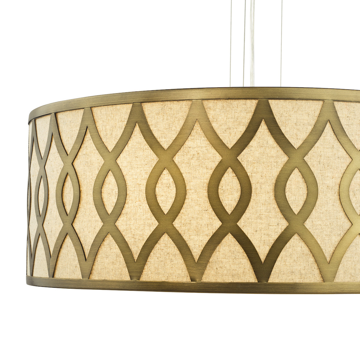 Dar Locryn 4 Light Pendant Brushed Bronze and Taupe