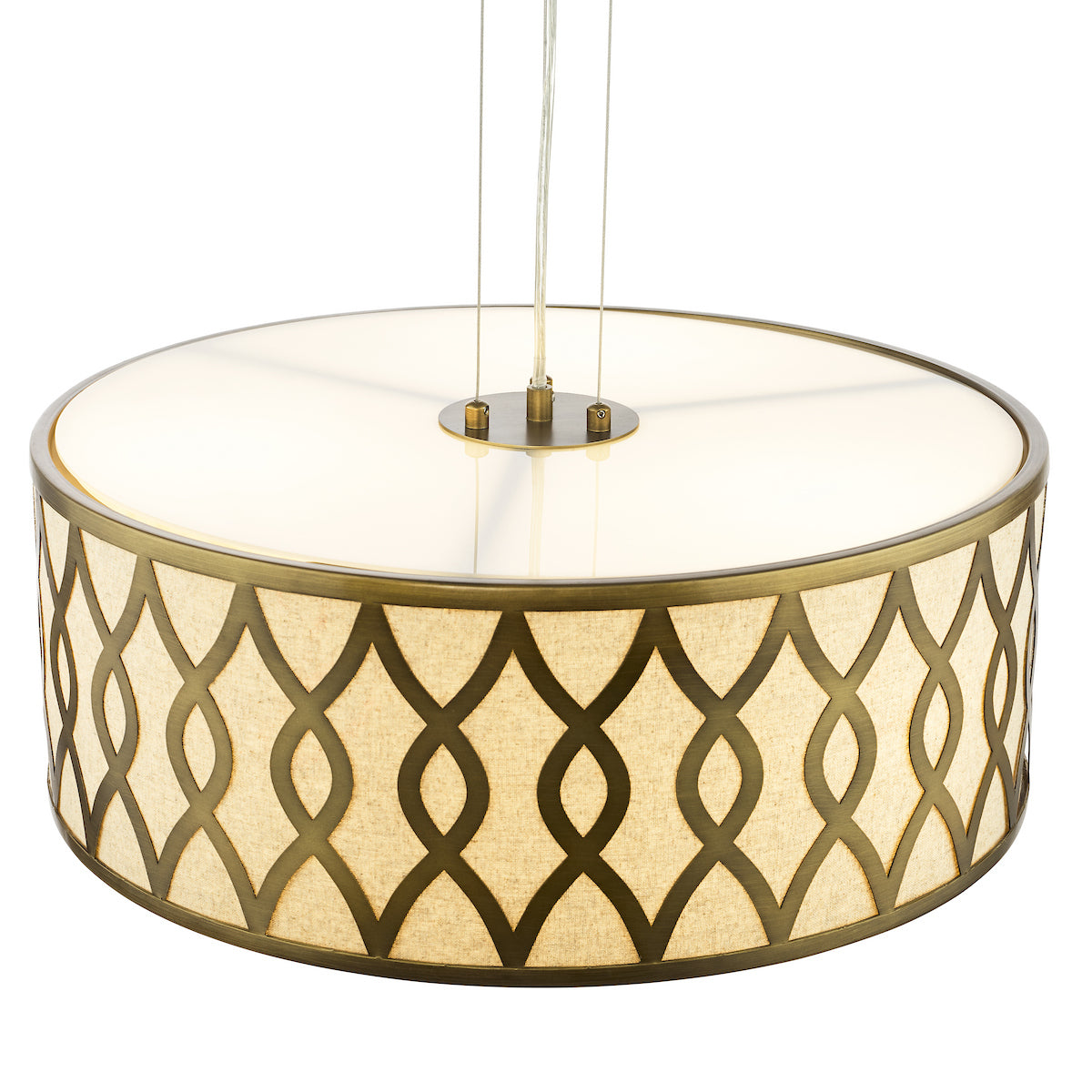 Dar Locryn 4 Light Pendant Brushed Bronze and Taupe