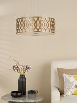 Dar Locryn 4 Light Pendant Brushed Bronze and Taupe