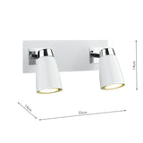 Dar Loft 2 Light Wall Spotlight Matt White Polished Chrome –  from Amos Lighting + Home