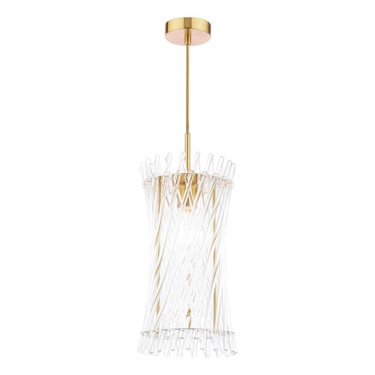 Dar Loire Pendant Natural Brass and Glass
