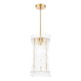 Dar Loire Pendant Natural Brass and Glass
