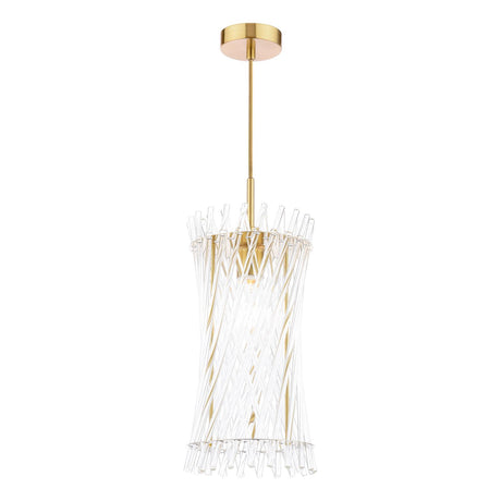 Dar Loire Pendant Natural Brass and Glass
