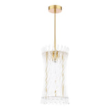 Dar Loire Pendant Natural Brass and Glass