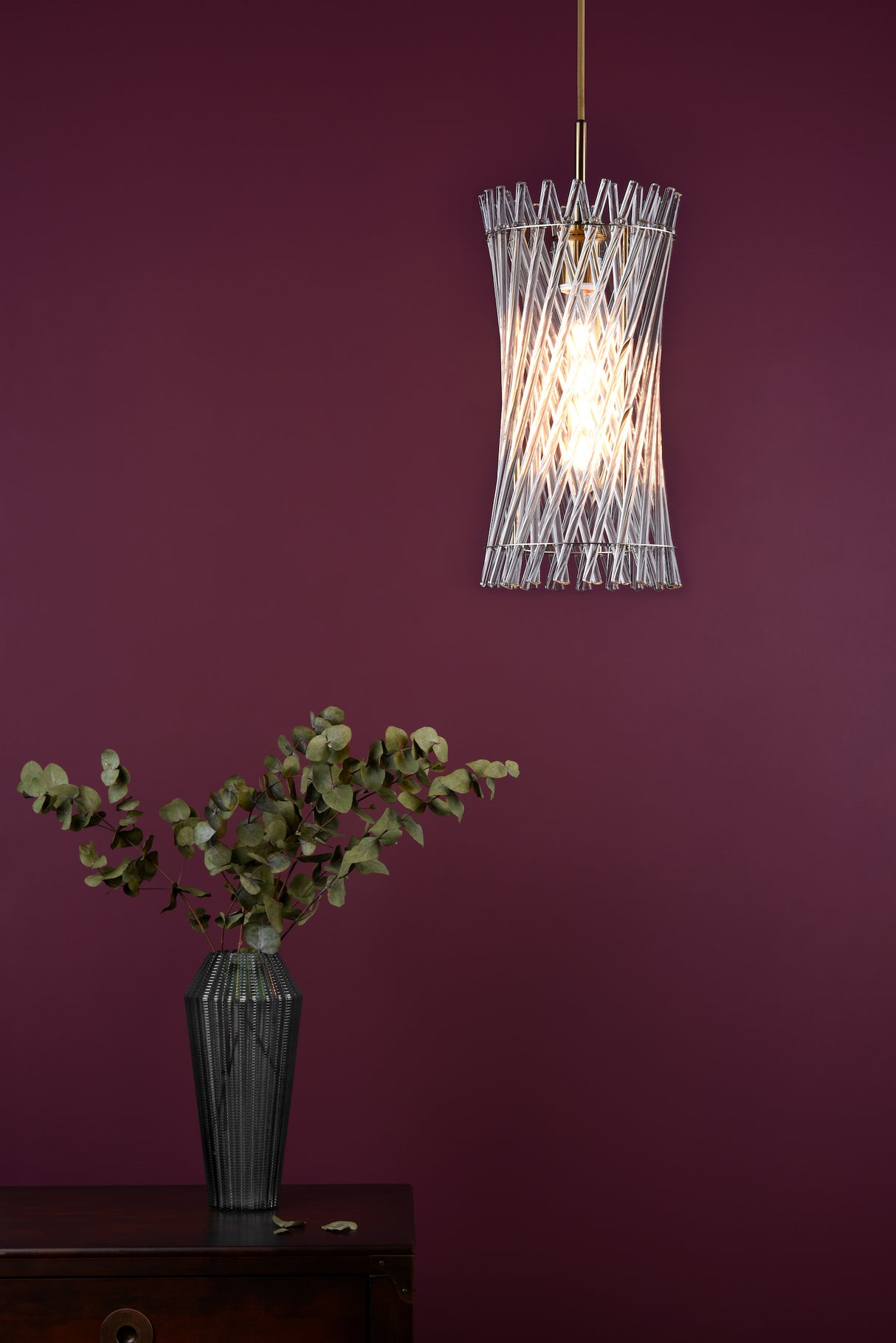 Dar Loire Pendant Natural Brass and Glass