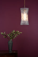 Dar Loire Pendant Natural Brass and Glass