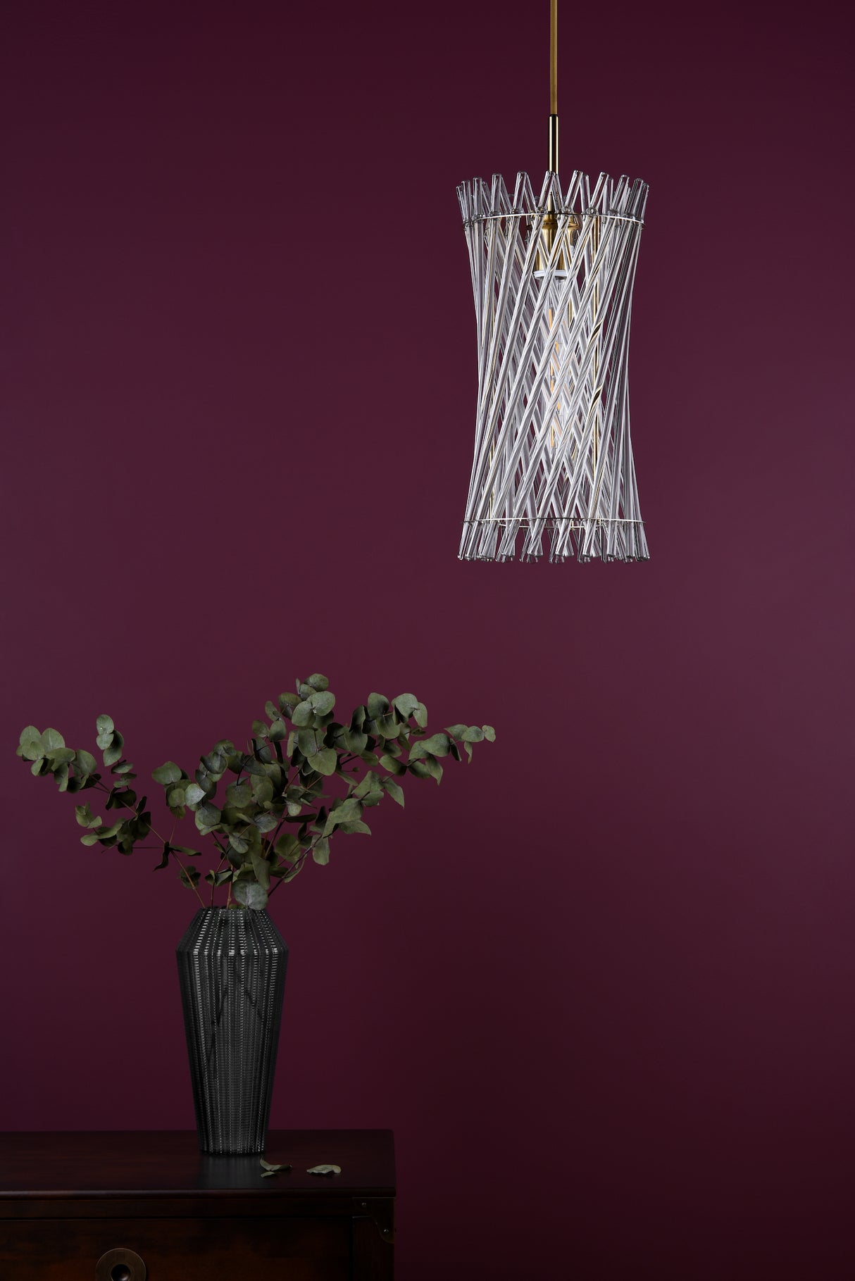 Dar Loire Pendant Natural Brass and Glass