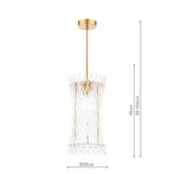 Dar Loire Pendant Natural Brass and Glass