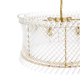 Dar Loire 6 Light Pendant Natural Brass and Glass