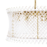 Dar Loire 6 Light Pendant Natural Brass and Glass