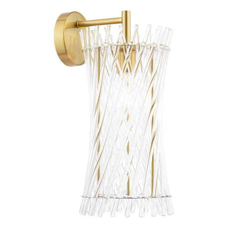 Dar Loire Wall Light Natural Brass and Glass
