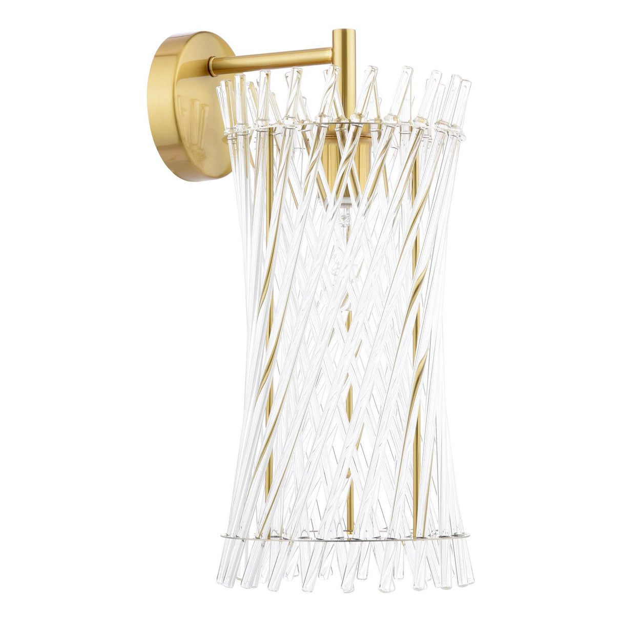 Dar Loire Wall Light Natural Brass and Glass