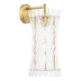 Dar Loire Wall Light Natural Brass and Glass