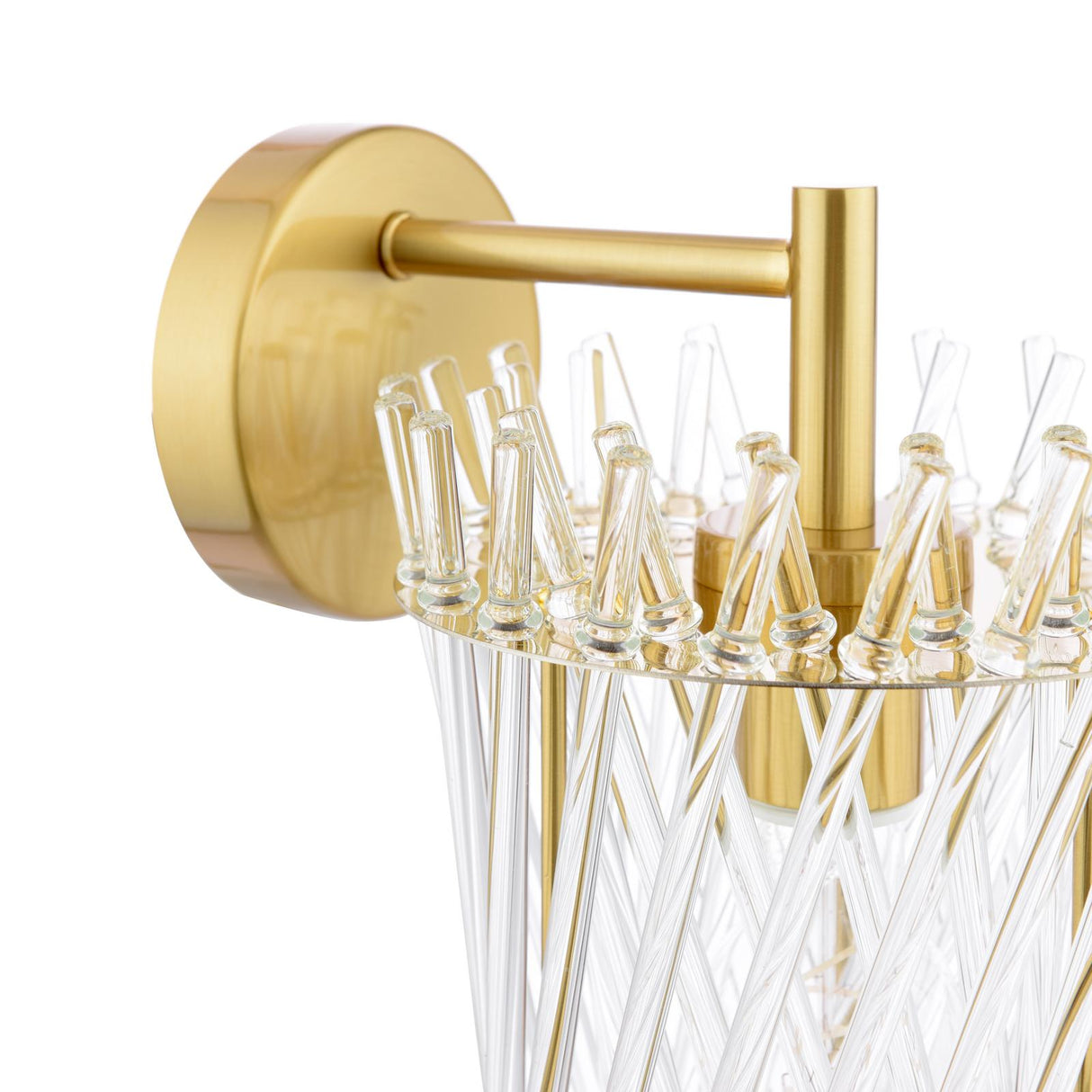 Dar Loire Wall Light Natural Brass and Glass