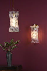 Dar Loire Pendant Natural Brass and Glass