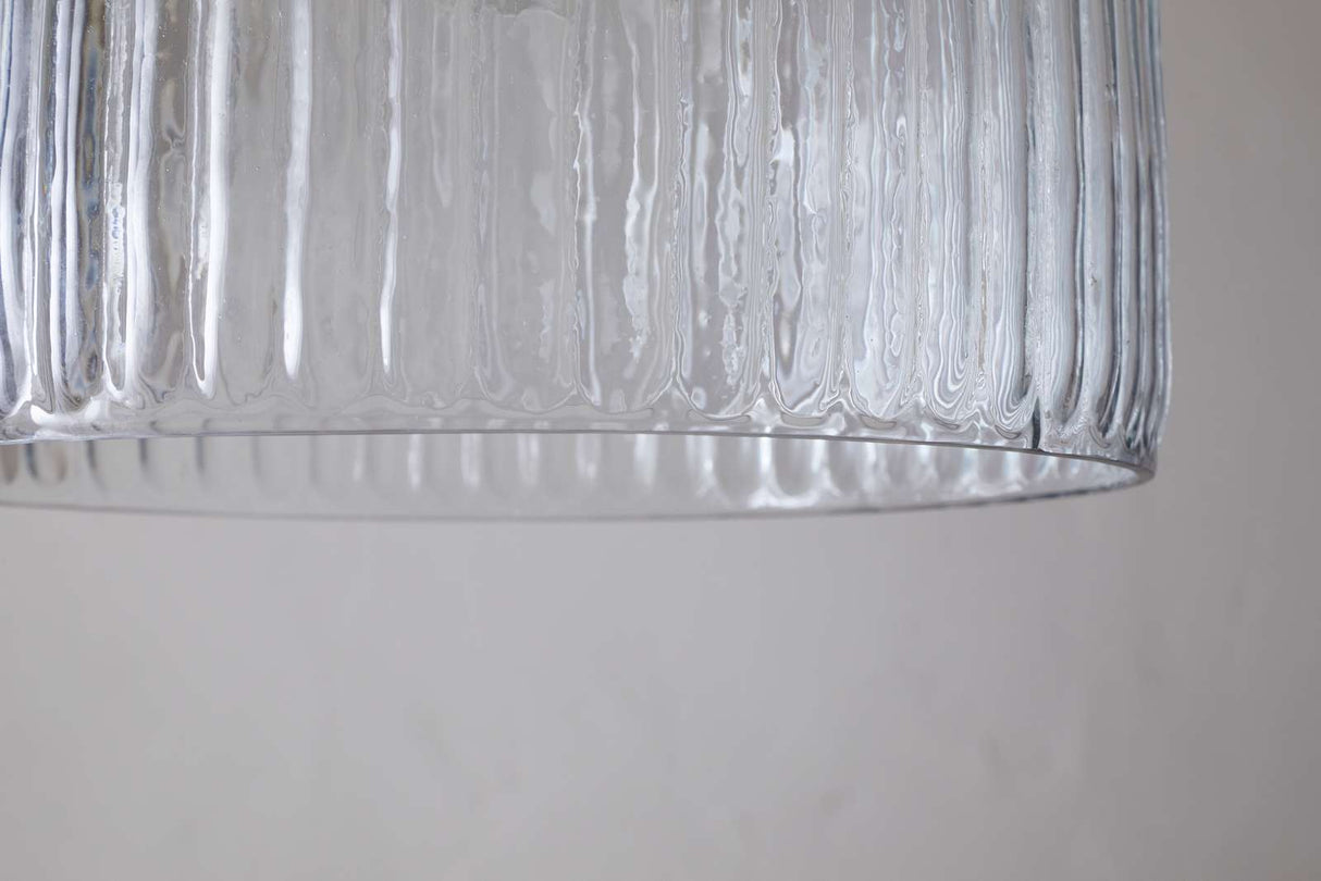 Nkuku Lumina Fluted Recycled Glass Pendant Large