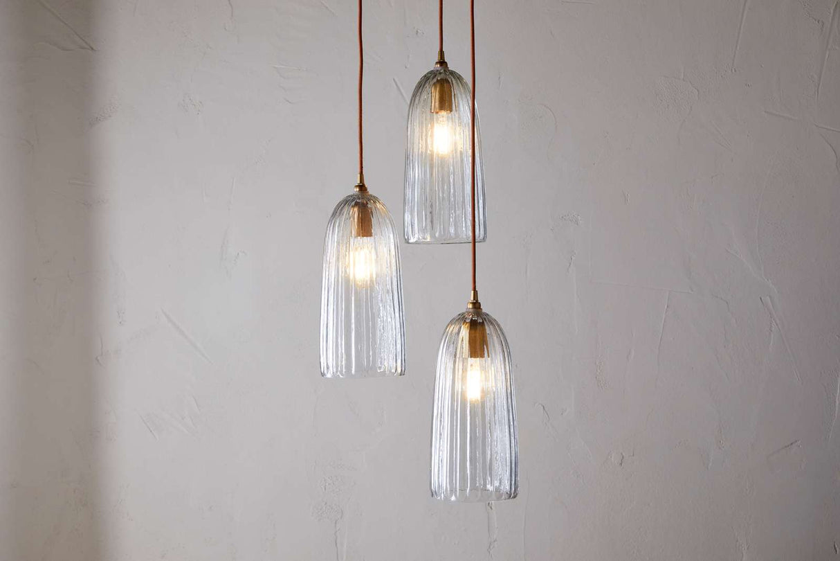 Nkuku Lumina Fluted Recycled Glass Cluster Light