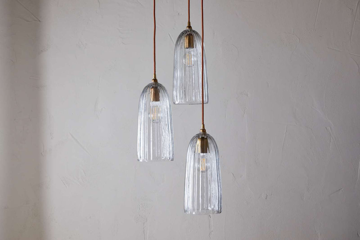 Nkuku Lumina Fluted Recycled Glass Cluster Light