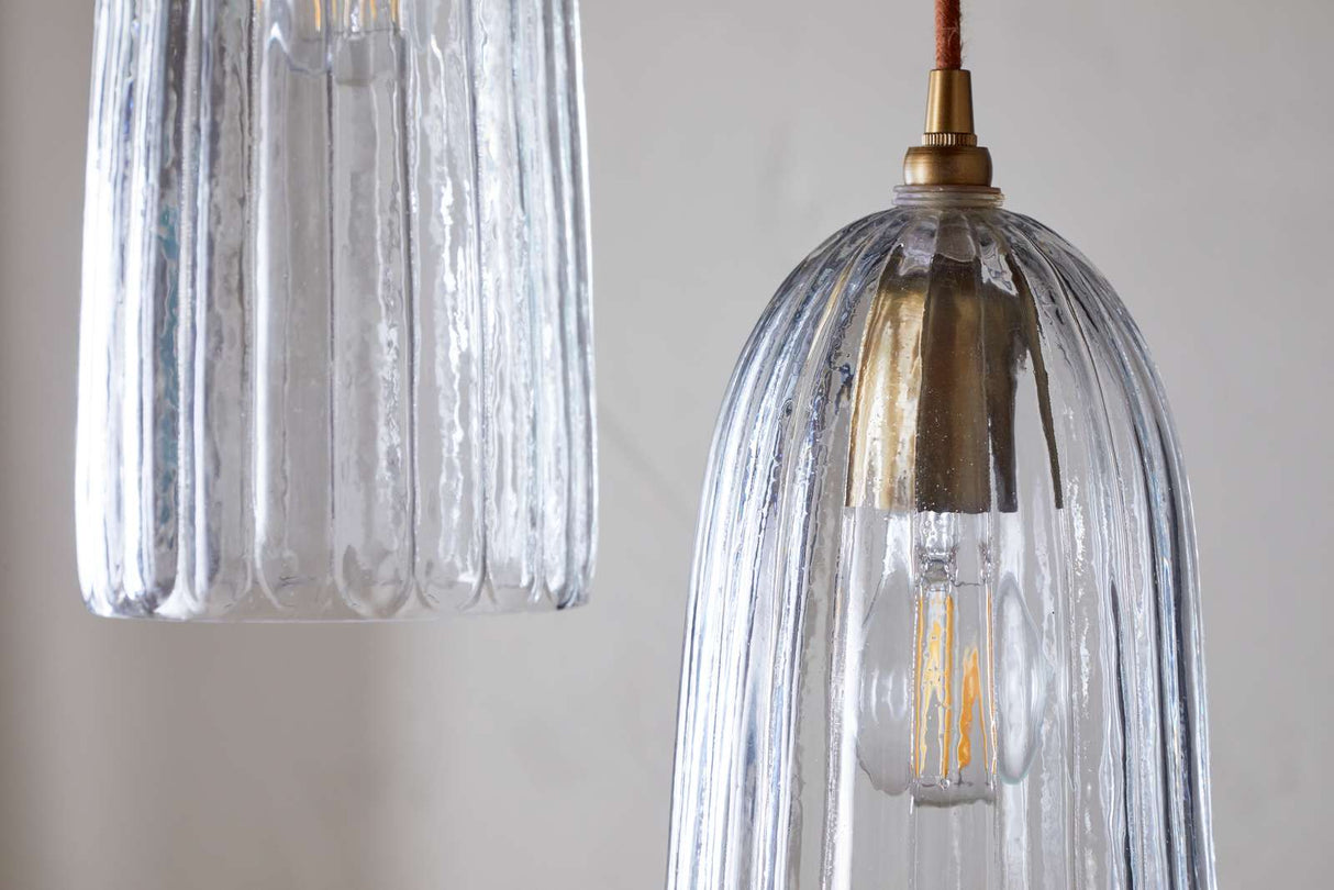 Nkuku Lumina Fluted Recycled Glass Cluster Light