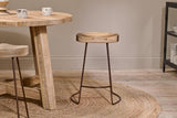 Nkuku Loko Stool Mango Wood & Rust Short