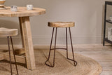 Nkuku Loko Stool Mango Wood & Rust Short