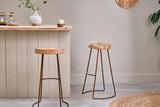 Nkuku Loko Stool Mango Wood & Rust Tall