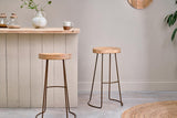 Nkuku Loko Stool Mango Wood & Rust Tall