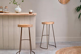 Nkuku Loko Stool Mango Wood & Rust Tall