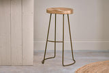 Nkuku Loko Stool Mango Wood & Rust Tall