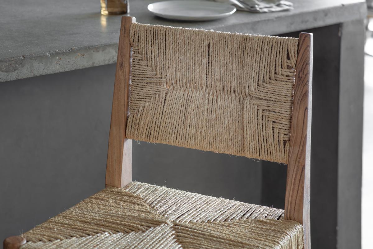 Nkuku Lohanda Acacia & Munja Grass Counter Chair Natural