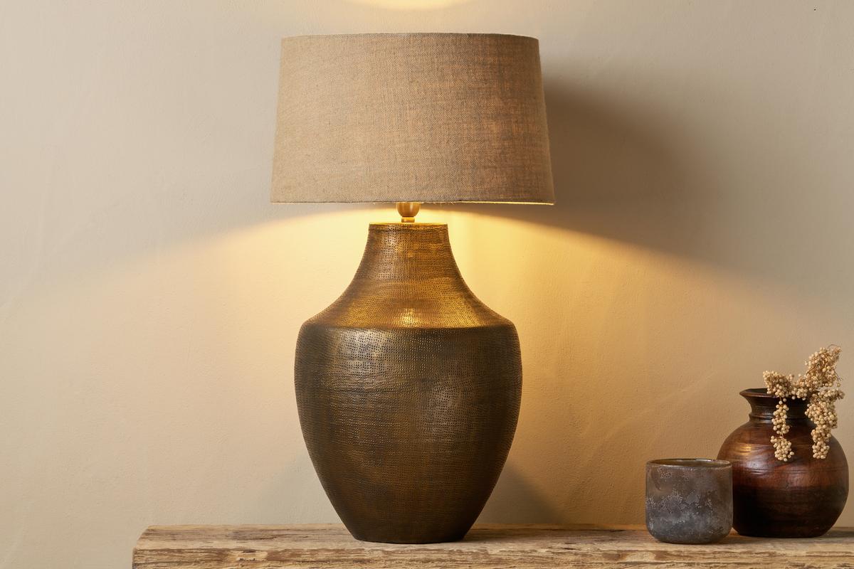 Nkuku Tanda Etched Statement Extra Large Table Lamp