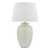 Dar Luelle Table Lamp Gloss Glazed Cream with Shade –  from Amos Lighting + Home