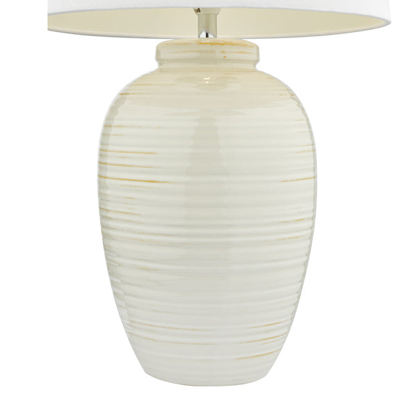 Dar Luelle Table Lamp Gloss Glazed Cream with Shade –  from Amos Lighting + Home