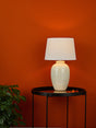 Dar Luelle Table Lamp Gloss Glazed Cream with Shade –  from Amos Lighting + Home