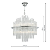 Dar Lukas 13 Light Pendant Chandelier Polished Chrome –  from Amos Lighting + Home