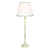 Dar Lupo Table Lamp Matt Green With Linen Scalloped Shade