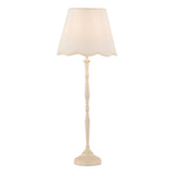 Dar Lupo Table Lamp Matt Cream With Linen Scalloped Shade